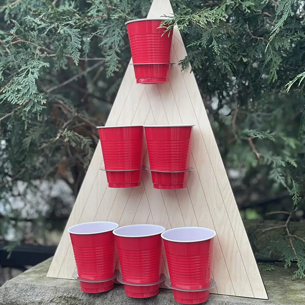 Party Toss Game Fun Toys Beer Pong Set Triangle Drink Cup Holder Throwing Interactive Game Toy For Bars Cup Pong Game Toy Set