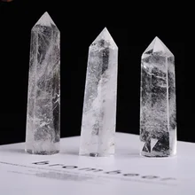 1 Buah Kristal Quartz Bening Putih Alami Titik Menara Penyembuhan Batu Energi Bijih Mineral Obelisk Dekorasi Rumah Ornamen 50-80Mm