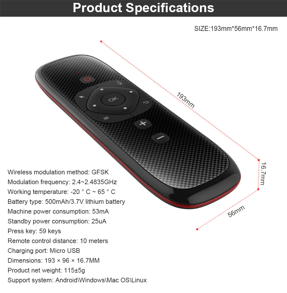 W2 Fly Air mouse голосовой пульт дистанционного управления микрофон 2,4G Беспроводная мини клавиатура гироскоп для Smart Android tv box Projecter pk mx3