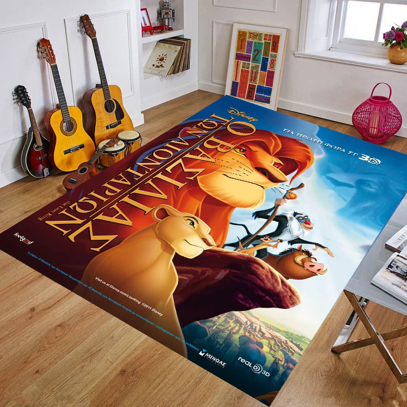 

80x160CM Kids Play Mat Simba Pattern Soft 3D Printed Rugs Anti-slip Large Rug Carpet for Living Room Decor Baby Activity Center