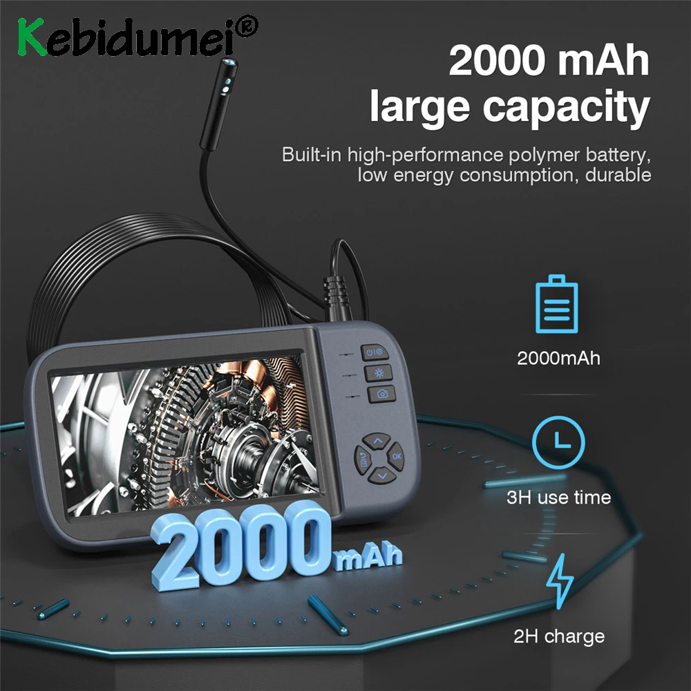 

Промышленная камера-эндоскоп 720P 4,5 "IPS Snake видеокамера для осмотра с одним двойным объективом с 6 светодиодный съемный Полужесткий кабель