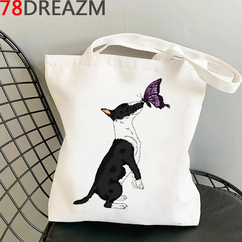 

Bull Terrier shopping bag tote shopping reusable bolsa bolso bolsas de tela bag boodschappentas fabric sac toile
