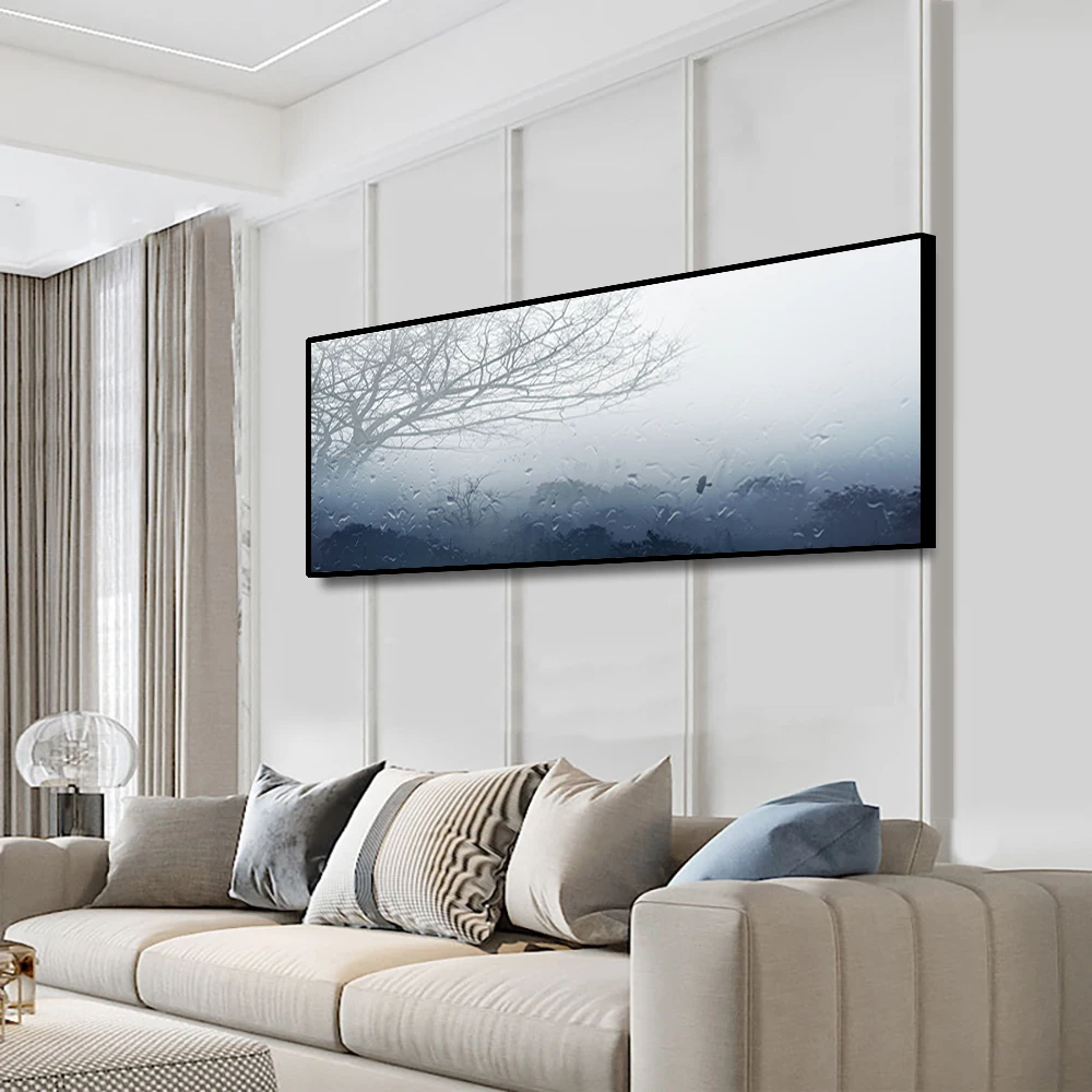 Художественный постер на холсте "Туманное утро за окном", креативная настенная декорация, современное украшение для дома, подарок для гостиничной спальни.