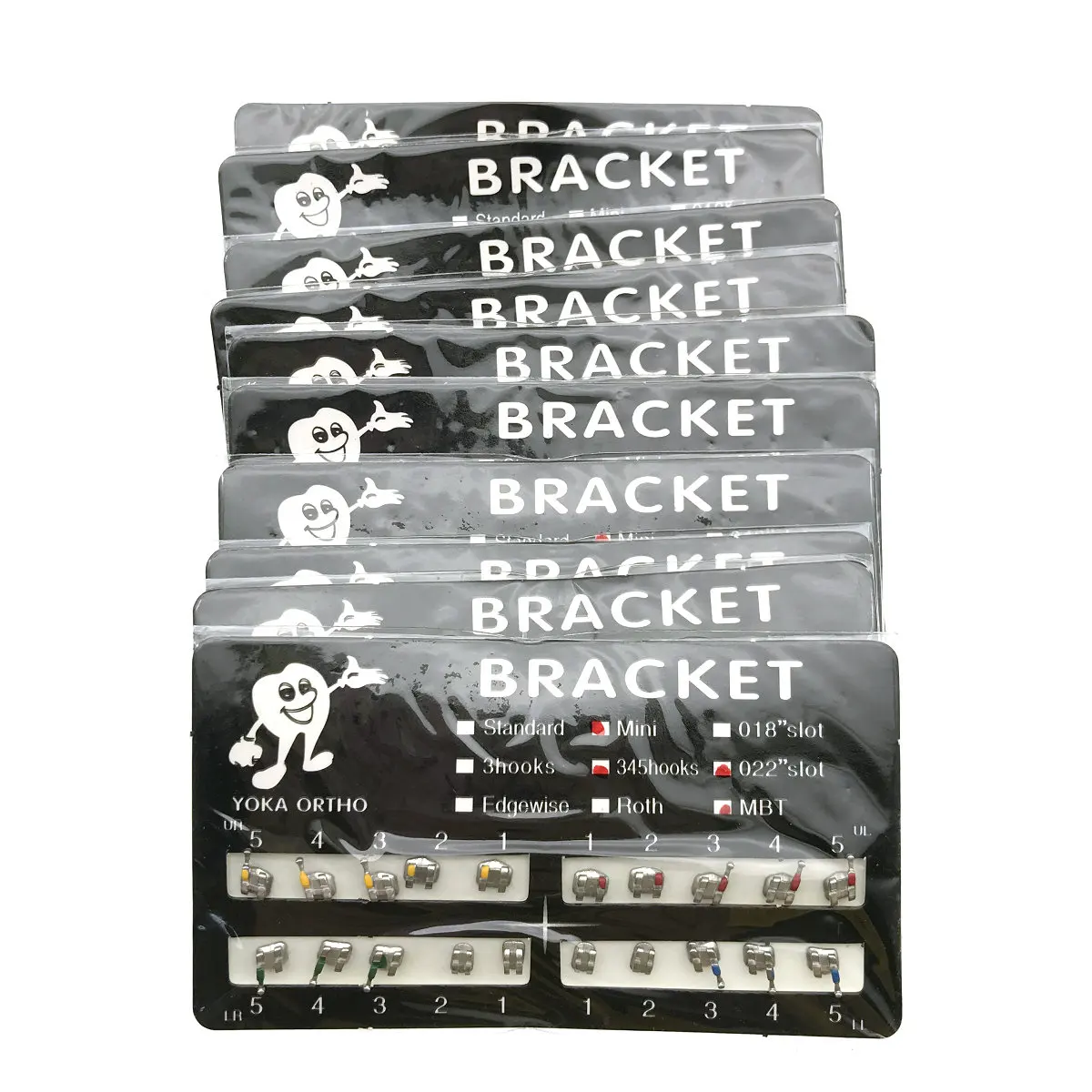 10 упаковок металлических зубных ортодонтических скоб Mini MBT 345 крючок