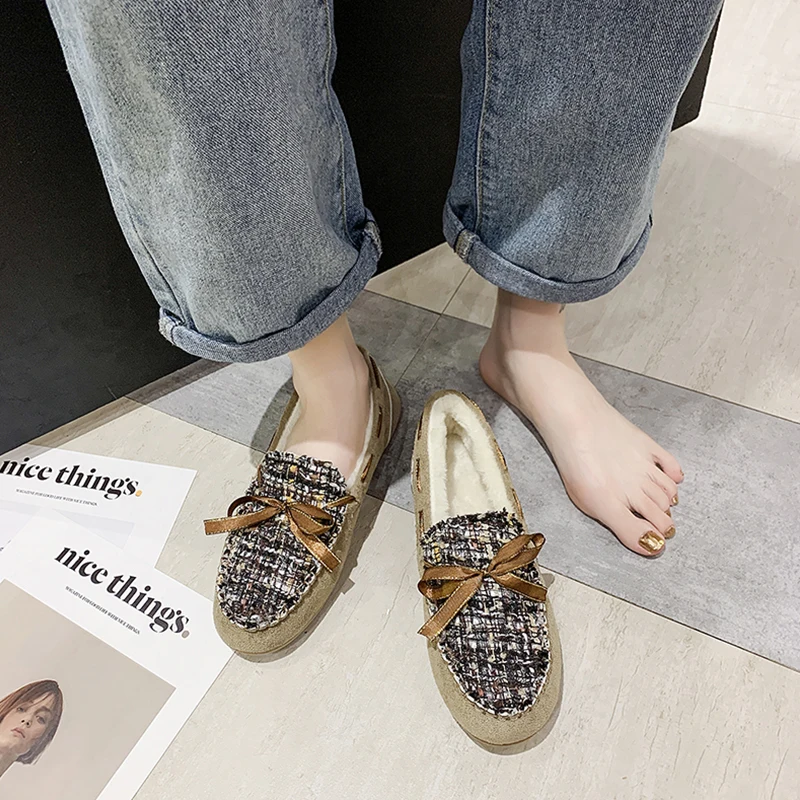 

Women Shoes Autumn Round Toe Soft Clogs Platform Female Footwear Bow-Knot All-Match Casual Sneaker Fall New Creepers Dress Winte