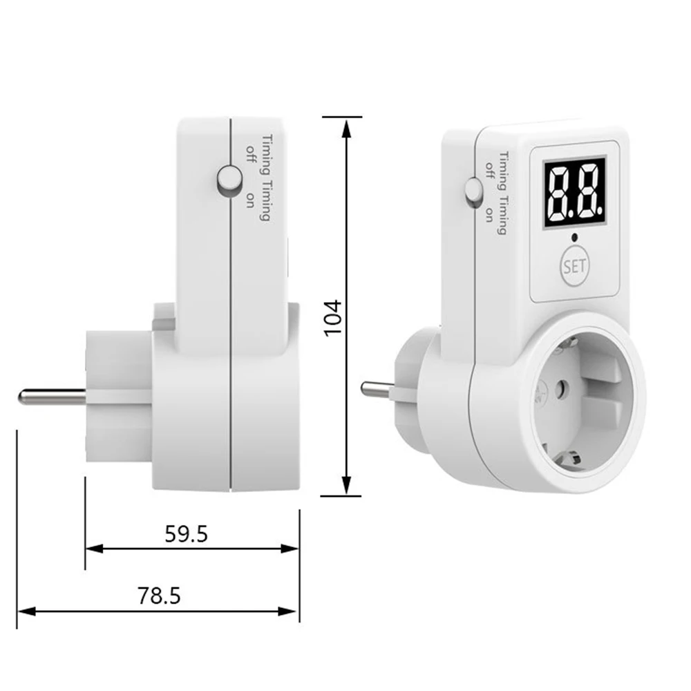 10A EU Plug Countdown Switch Two/One Digit Display Timer Time Control Telephone Battery Electric Vehicle Charging | Инструменты