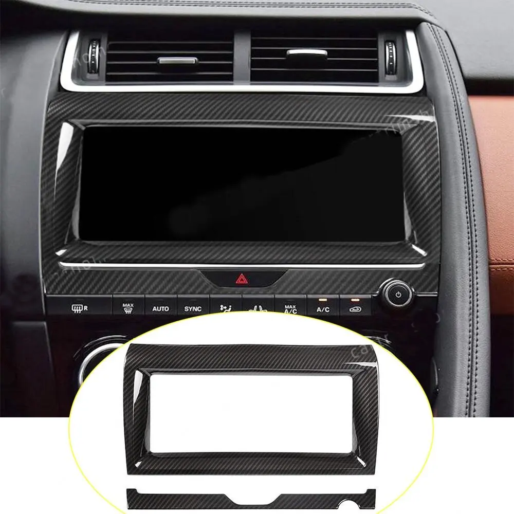 

Carbon fiber ABS Inner GPS Navigation Cover Trim Frame For Jaguar E-Pace 2018-19