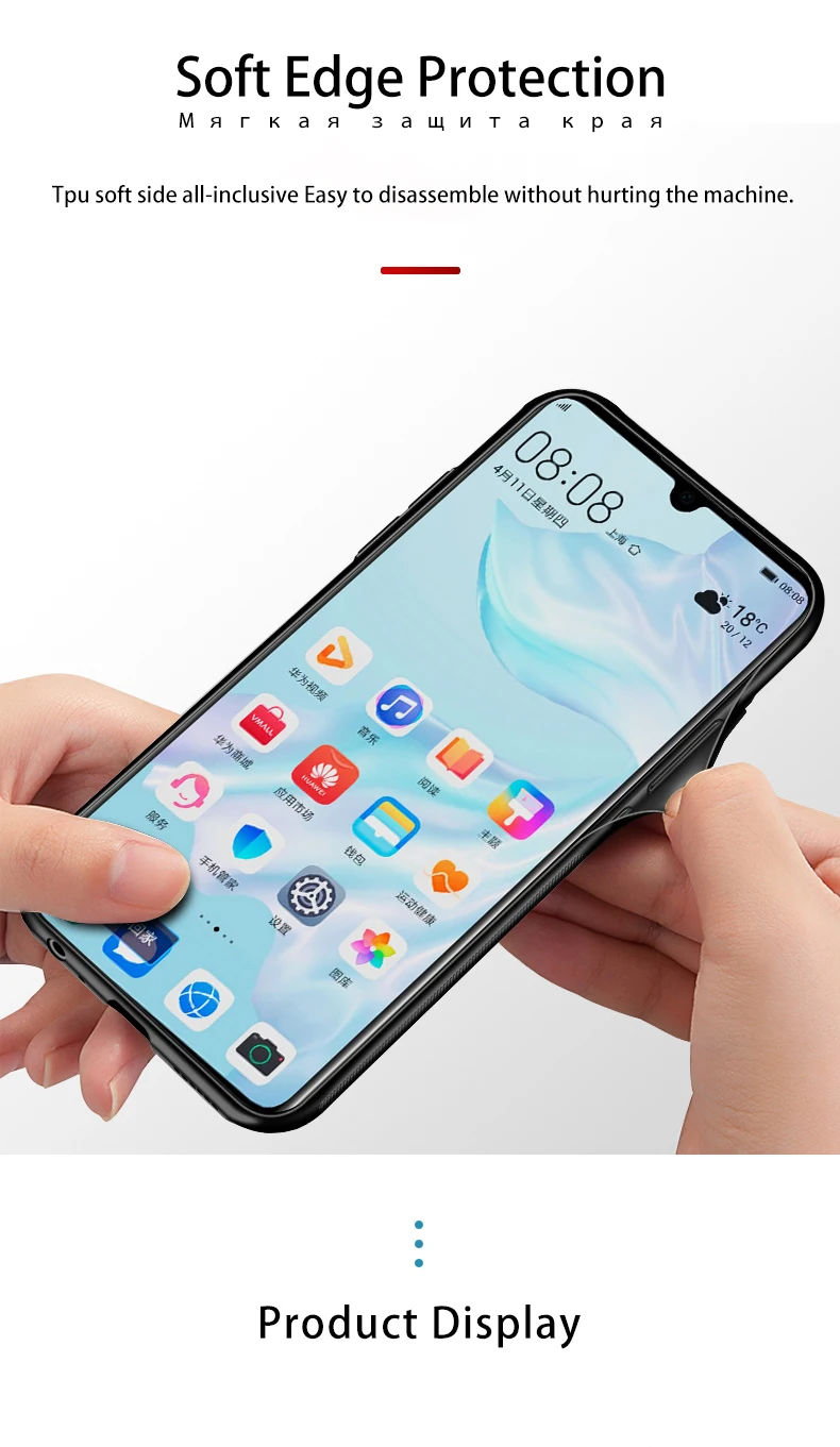 GKK чехол из закаленного стекла для huawei P30 Pro Lite, защитный противоударный мягкий край, Рисунок высокой четкости, чехол для huawei P30 Pro