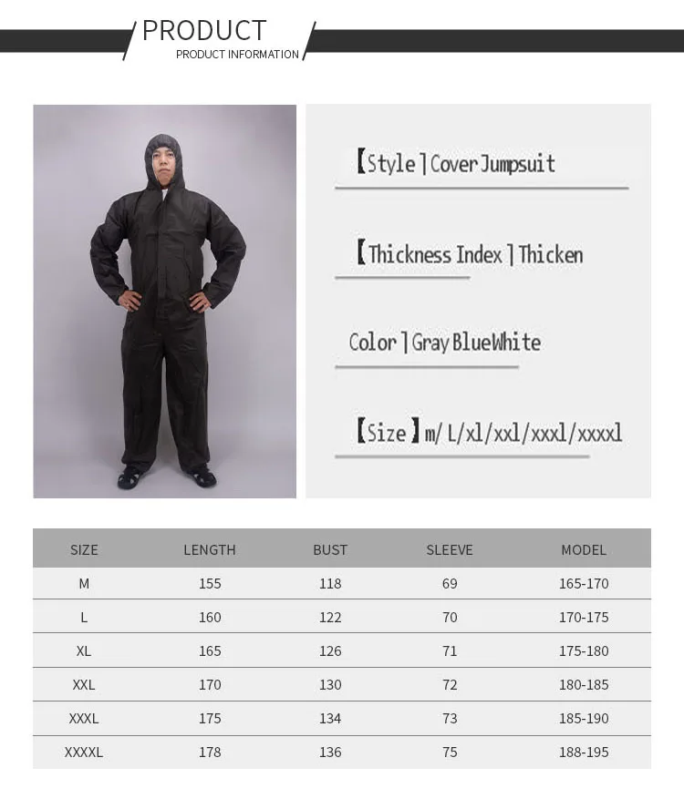 Одноразовый водонепроницаемый маслостойкий защитный костюм для защиты от