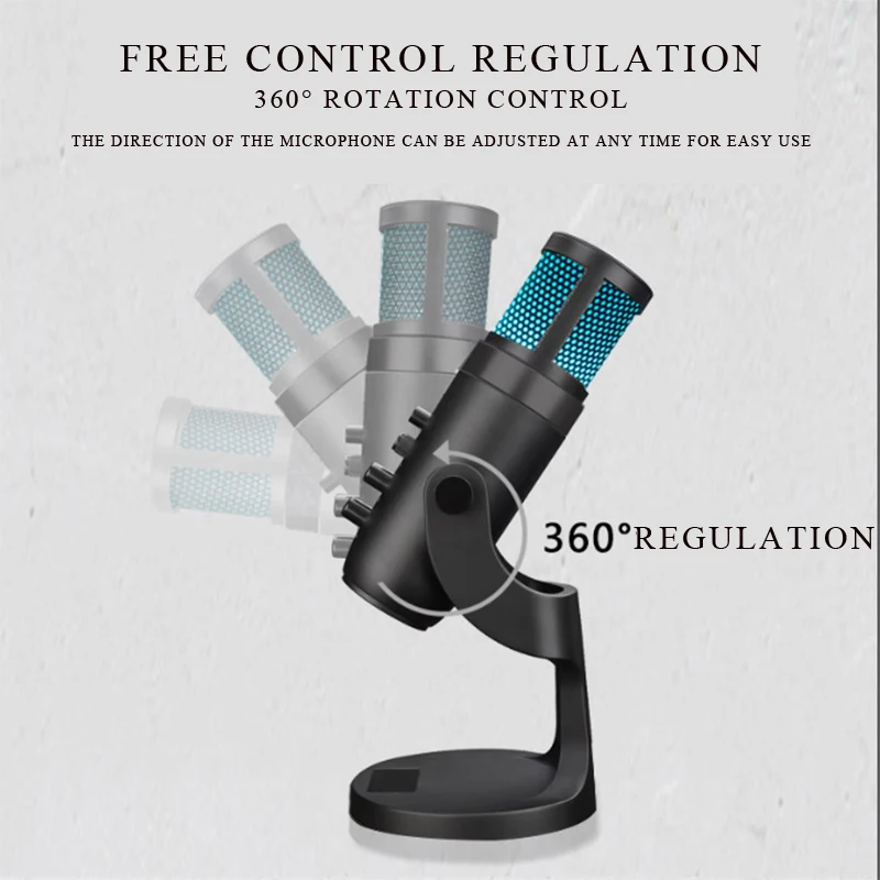 Микрофон конденсаторный с RGB-подсветкой и гарнитурой | Электроника