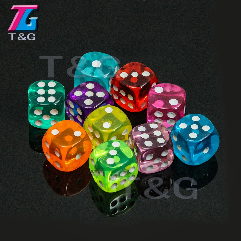10 шт прозрачные 14 мм игральные кости стандартные шесть сторонних децидер Die RPG для