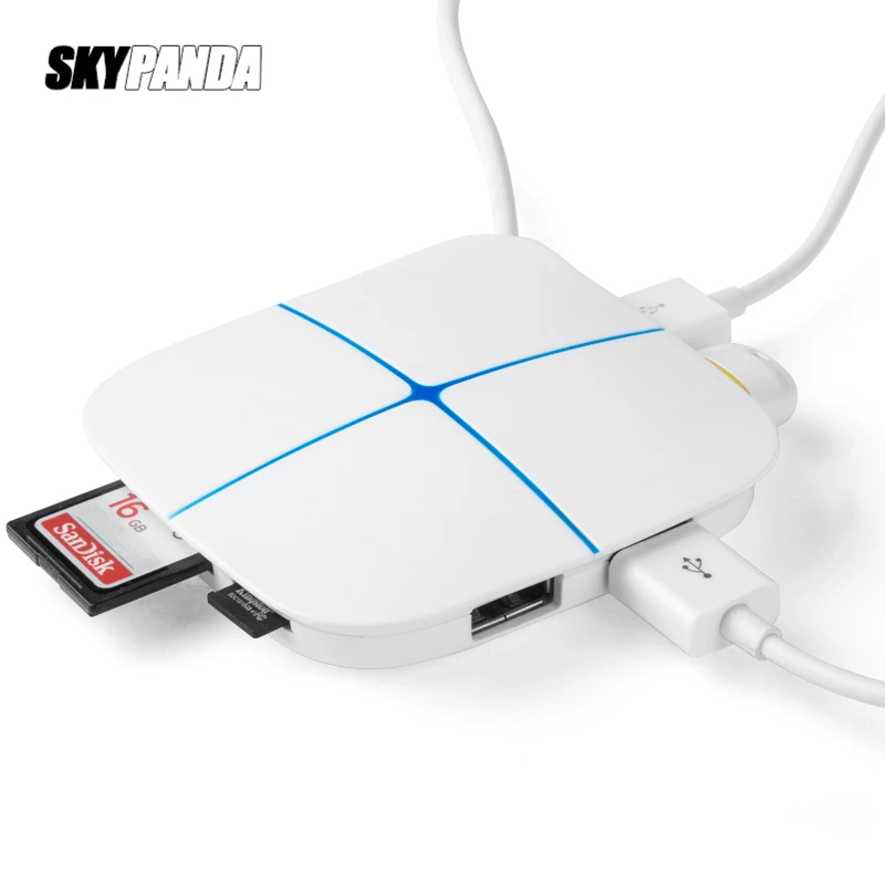 

6 Port USB2.0 Hub 1m Cable Splitter With TF SD Card Reader Flash Light Indicator USB 2.0 Hub for Multi-device Desktop Laptop