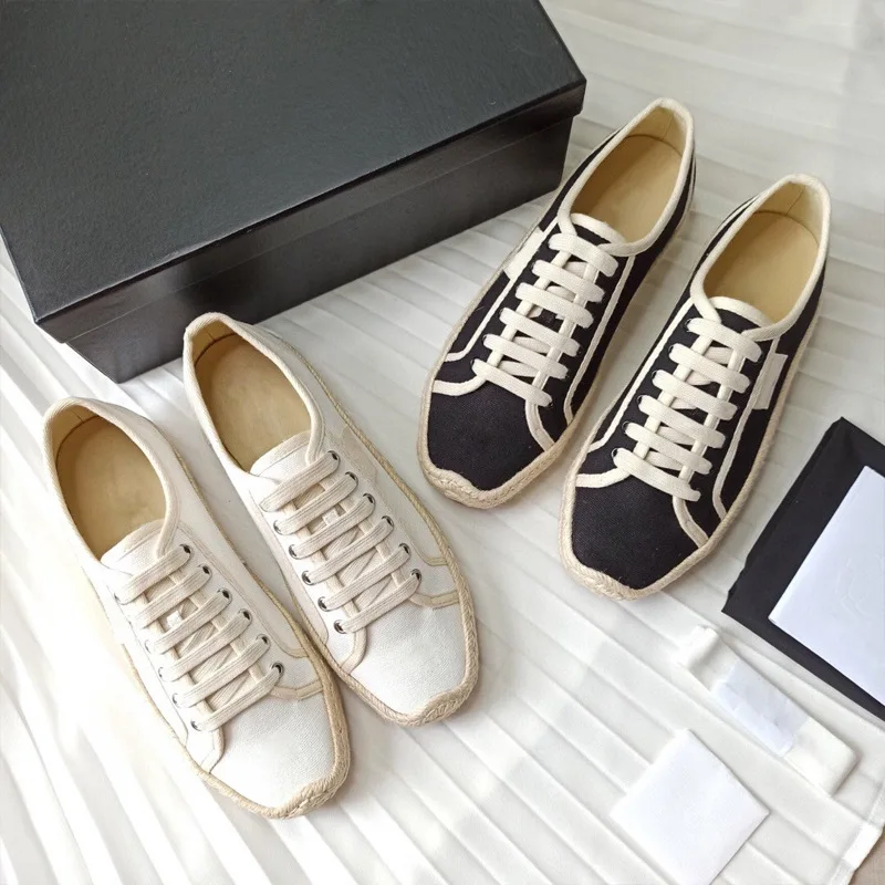 

Новинка сезона осень 2021, парусиновые туфли, женские плетеные туфли в рыбацком стиле, повседневная обувь на плоской подошве