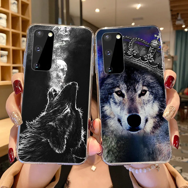 Ice Wolf Moon Soft TPU Phone Case for Samsung Galaxy A52 A72 A51 A71 A41 A31 A21S A10 A20 A11 A40 A50 A70 A22 A42 A12 A30 Cover
