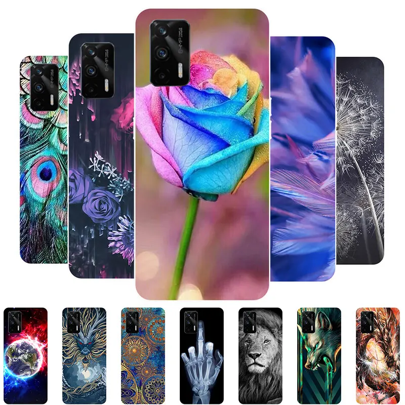 

For OPPO Realme GT 5G Case Flower Soft Silicone Back Cases For Realme GT 5G 256GB Global Funda Phone Cover for Realme GT RMX2202
