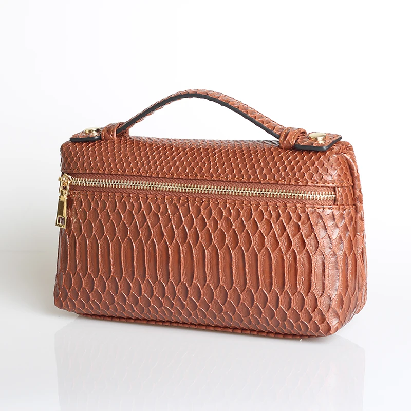 Snake Brown (L) HIGHREAL индивидуальный дизайн с узором страуса из натуральной кожи сумки женские вечерние клатч сумка трендовая сумка - Цвет: Snake Brown (L)