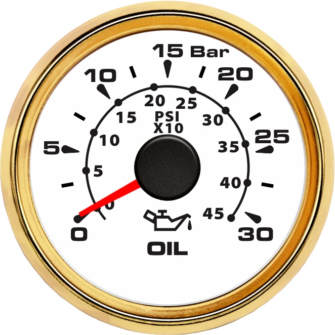 52 мм Масляный Пресс ure Калибр подсветка авто морской 0 30 бар Манометр 45 PSI 9 32 В для