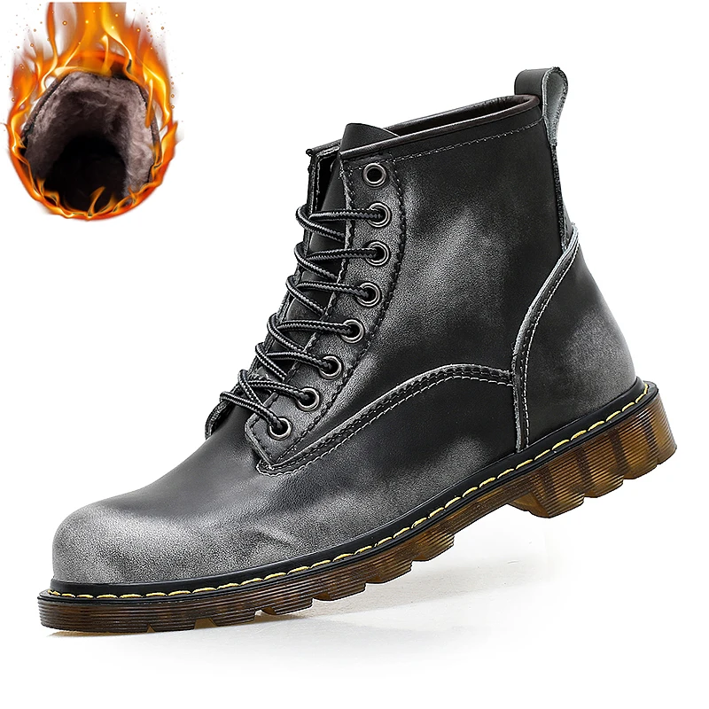 

Мужские ботильоны Martin зимние ботинки байкерские ботинки для мужчин из натуральной кожи ботинки челси модные ботинки на платформе дизайнер...