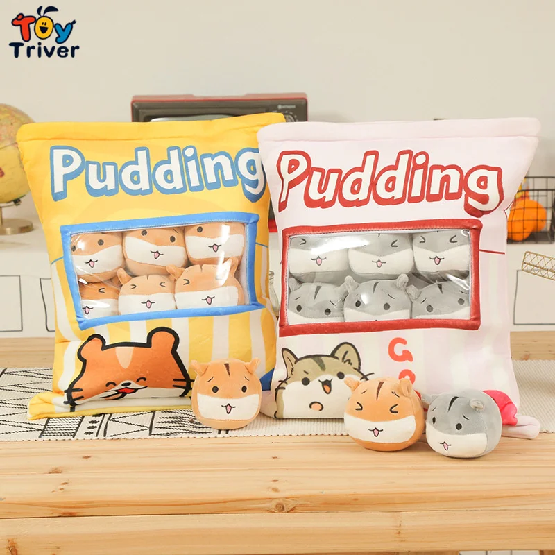 

Kawaii один пакет пудинг хомяк плюшевая игрушка Triver Plushie Подушка креативный ребенок дети подарок на день рождения Прямая поставка