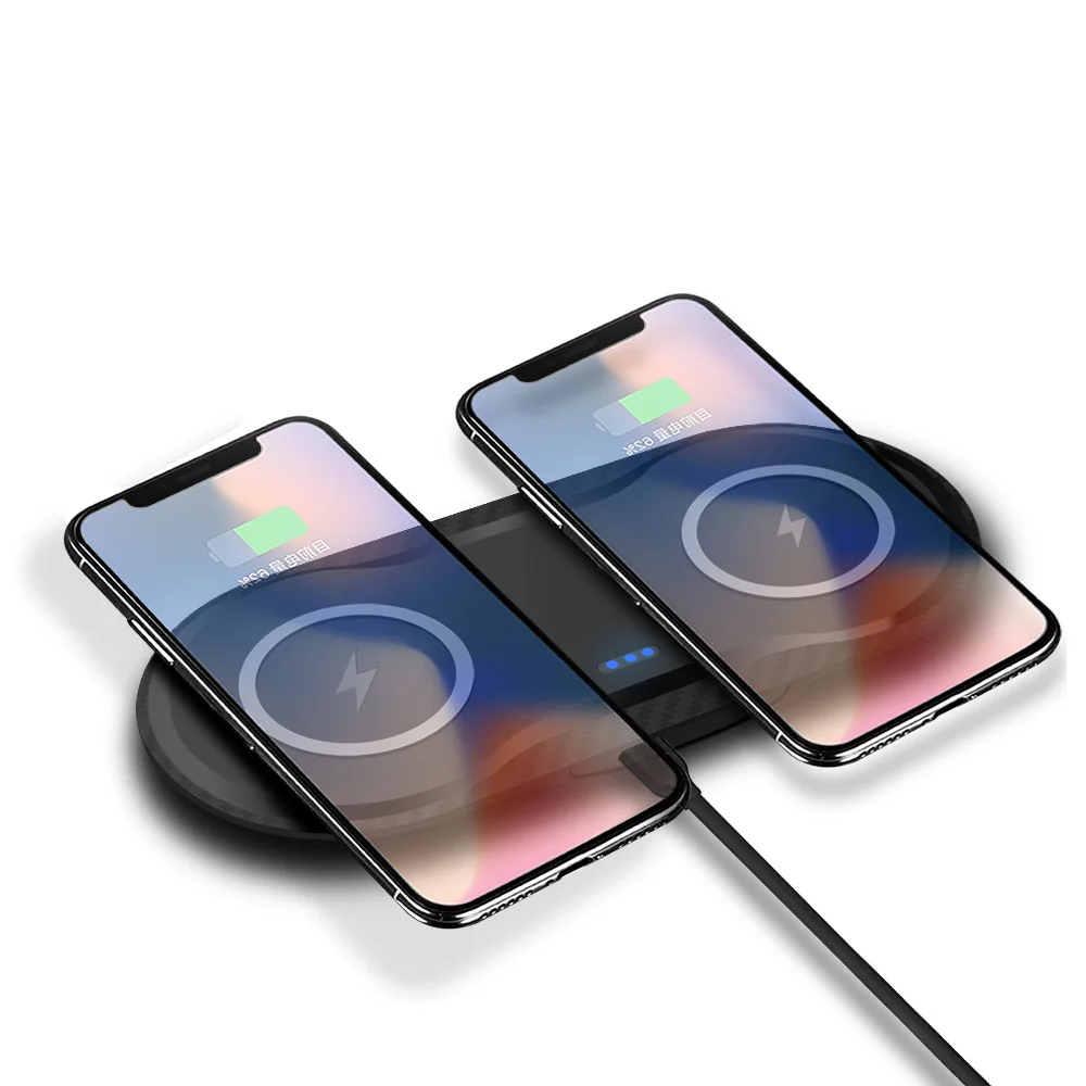Dual Phone FDGAO Qi Беспроводное зарядное устройство для Airpods Apple Watch 5 4 3 2 1 iWatch 10 Вт Быстрая зарядка для iPhone 11 Pro XS XR X 8 samsung S10 - Цвет: Dual Phone