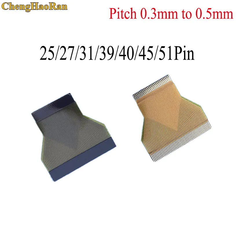 

ChengHaoRan 1PCS Pitch 0.3mm to 0.5mm 25/27/31/39/40/45/51 Pin FFC FPC Flexible Flat Cable for LCD
