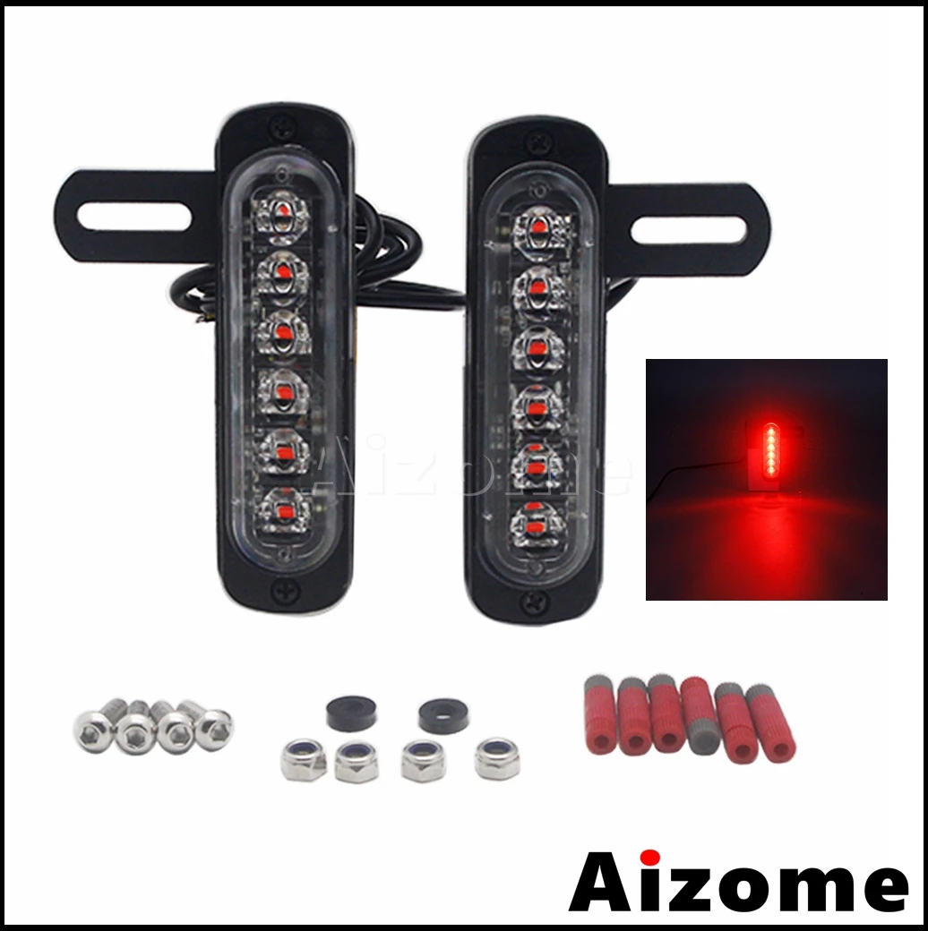 

For Harley Cafe Racer HONDA Kawasaki SUZUKI YAMAHA Rear Tail B6 Dual liecense Plate LED W/ Daytime Running Lights Mounting Kit