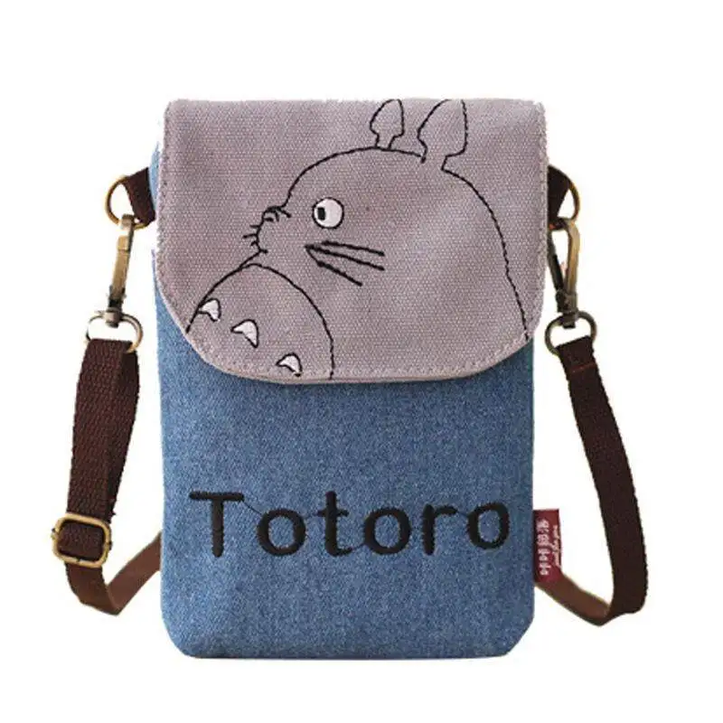 

New Single Shoulder Mobile Phone Bag Dual-use Mini Canvas Bag Female Purse Fashion Style Cartoon Printing Handbag