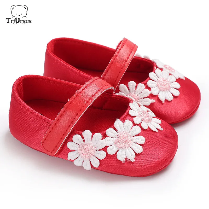 Обувь принцессы для маленьких девочек Модельные туфли с цветочным рисунком