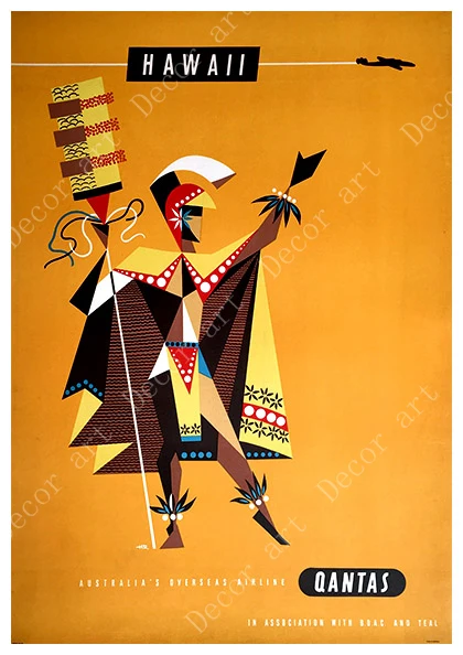 Прибой в Америке Гавайи Пляж путешествия холст картина старинные стены крафт