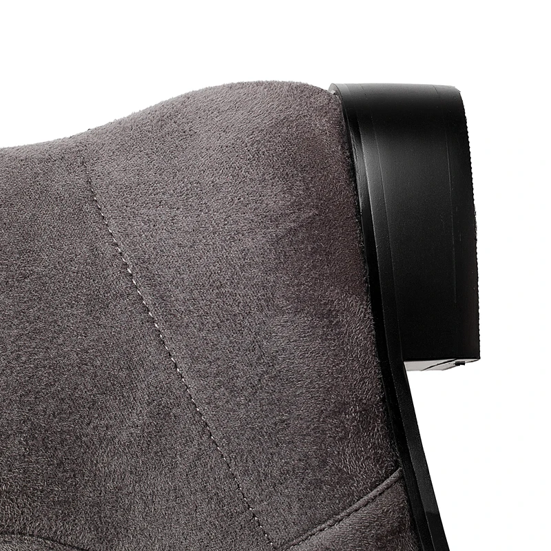 По сравнению с сапоги до колена Новые круглый носок женские ботинки на