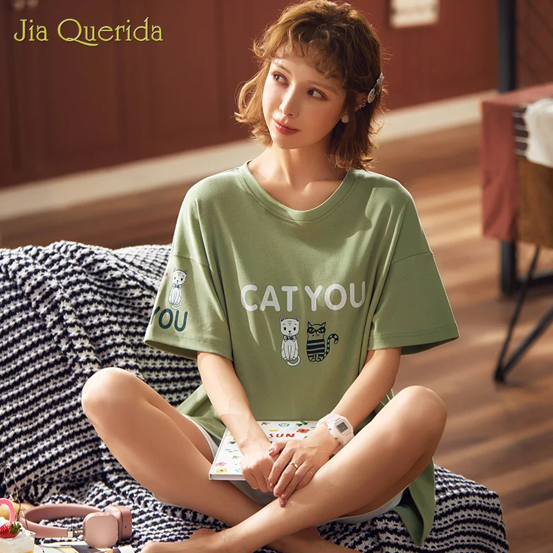 Новинка домашняя одежда пижама с принтом короткий рукав короткие штаны принт