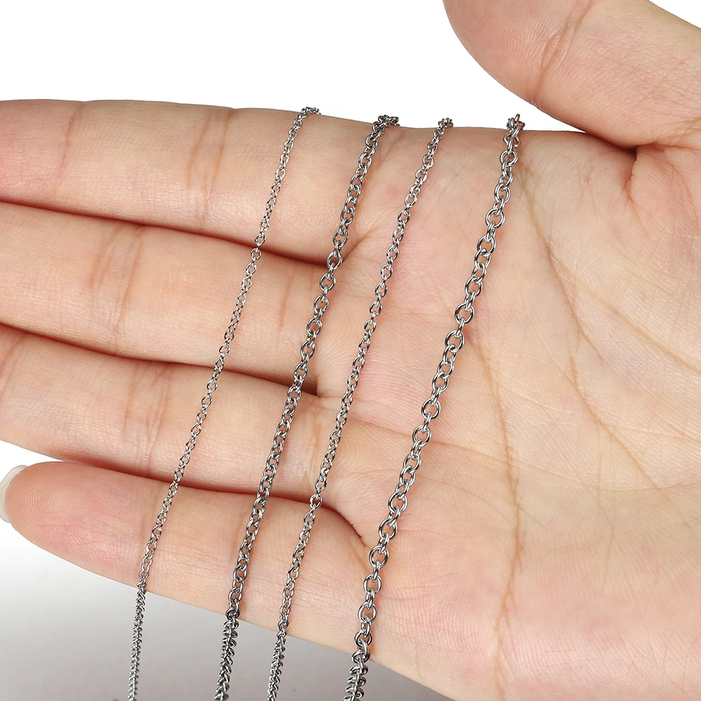10 m/roll Stainless Steel Cable Chain 1.2 1.5 2.0 2.5 mm O Link Bulk Necklace Chain for DIY Jewelry Making Bracelet Accessories images - 6