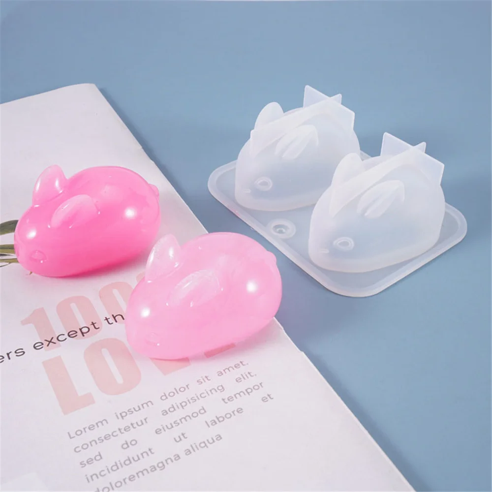 

Cute 3d Rabbit Pendant Silicone Mold Epoxy Resin Mold Jewelry Making Diy Tools Drop Shipping
