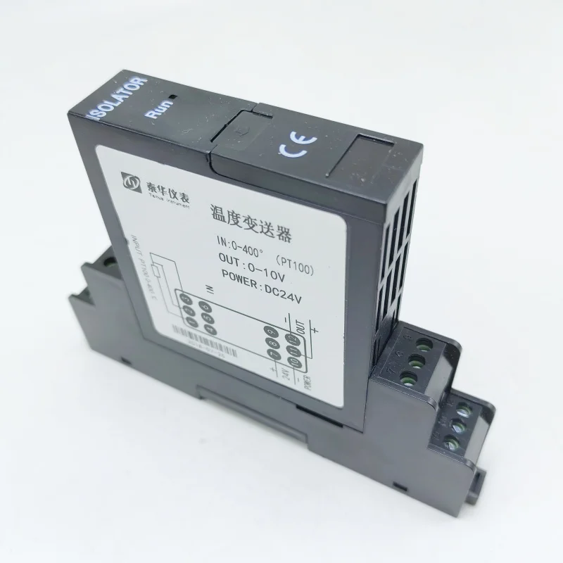 

PT100 temperature transmitter thermal resistance isolation converter to 4-20ma analog output 0-10V