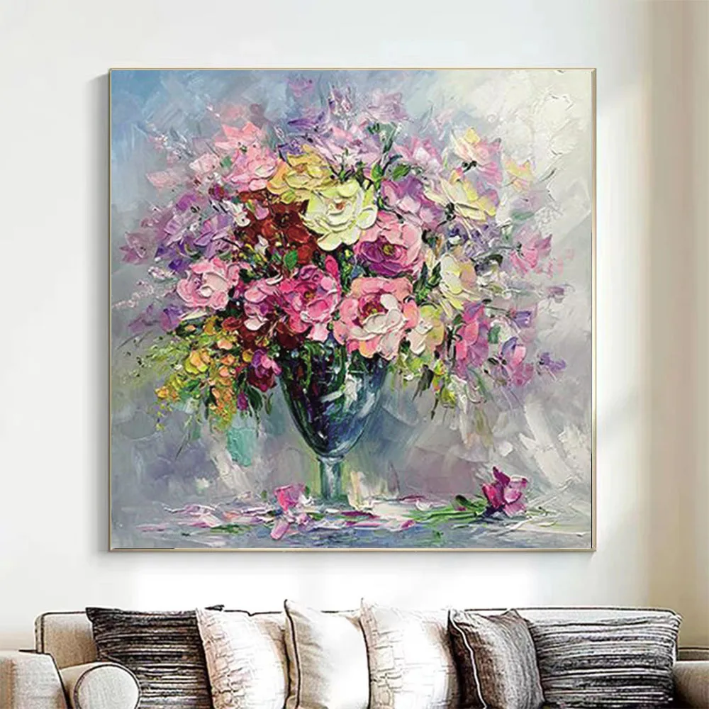 Ручная роспись современный свадебный нож цветок настенная картина Декор дома