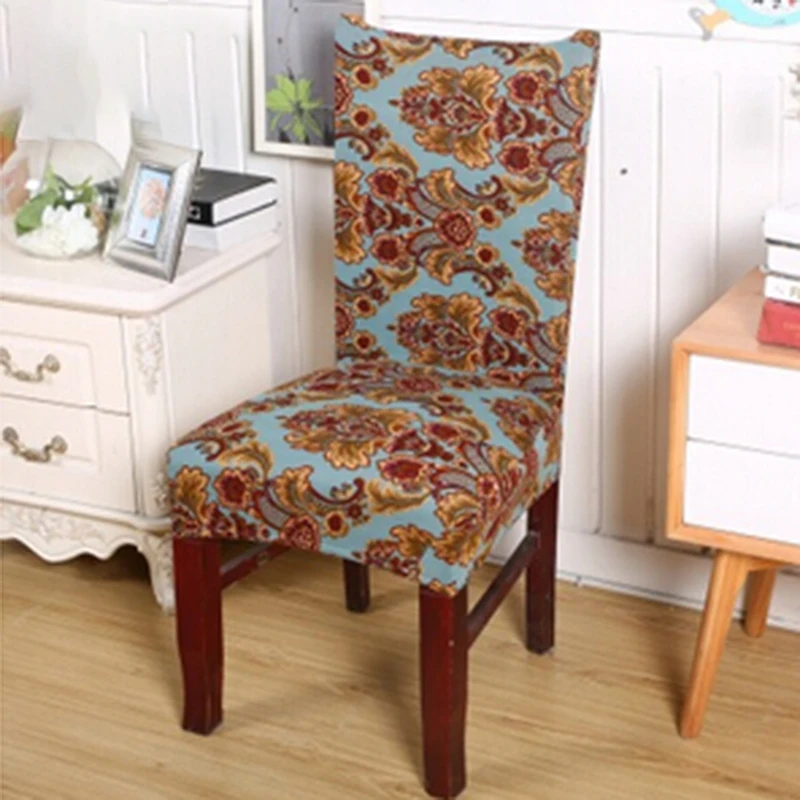 Съемные Цветочные столовые чехлы для стульев свадьбы растягивающиеся сидений