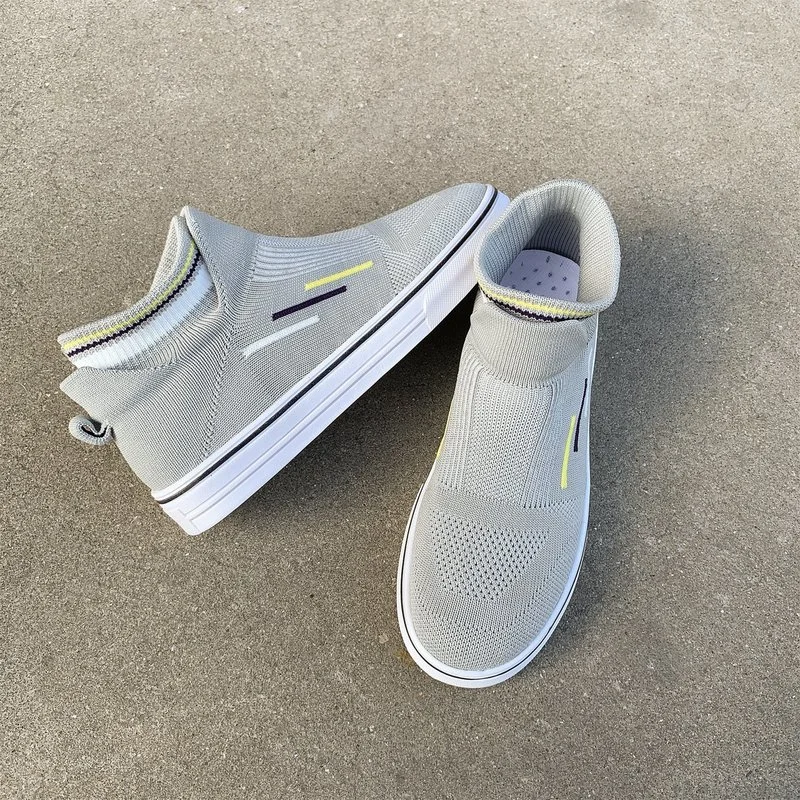 

2021 Plus Size 43 Breathable Mesh Platform Sneakers Women Slip on Soft Ladies Casual Running Shoes Woman Knit Sock Shoes Flats