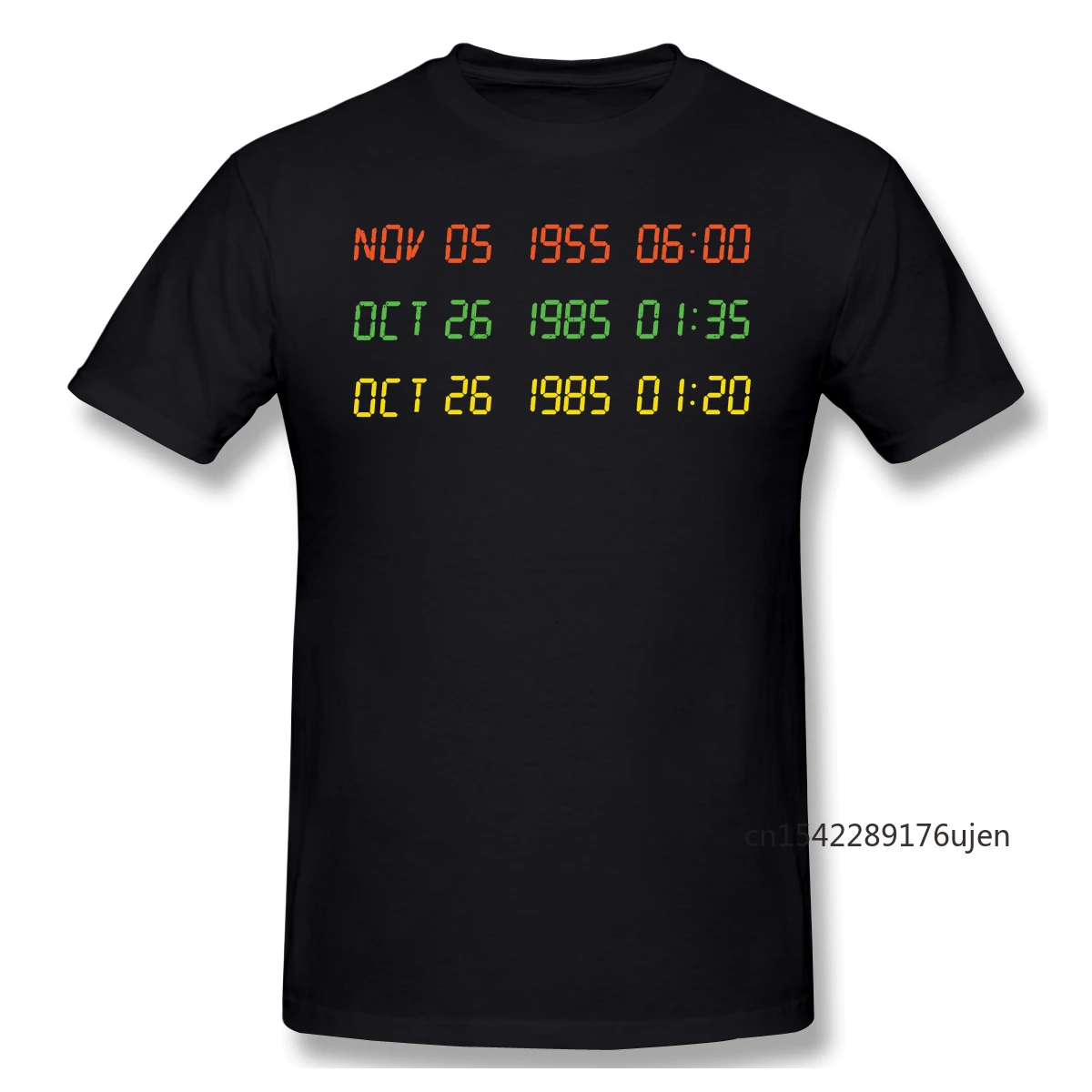 

Time Circuits Black T Shirt Back To The Future Homme T-Shirt Tees Short Sleeve Summer Plus Size Women Sexy Tops