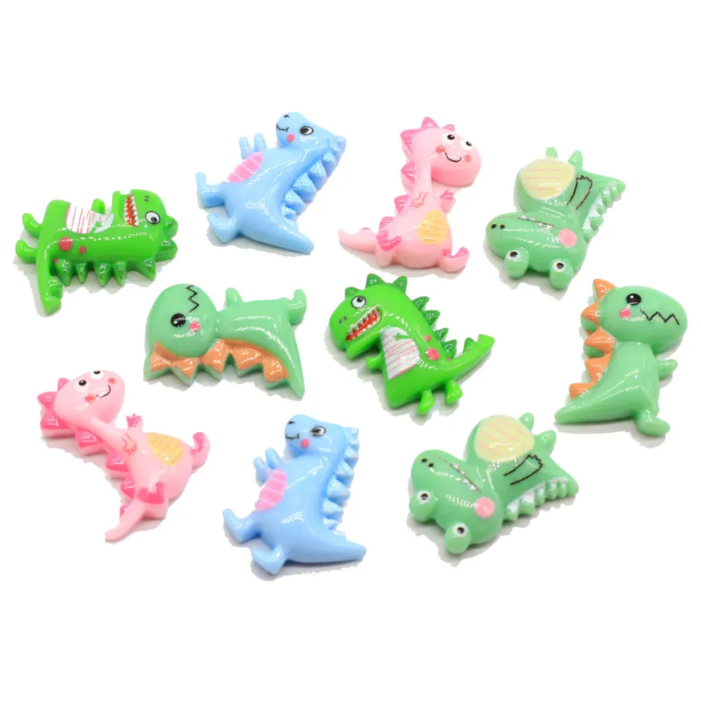 50/100 шт. кавайные плоские кабошоны из смолы с динозавром Мультяшные