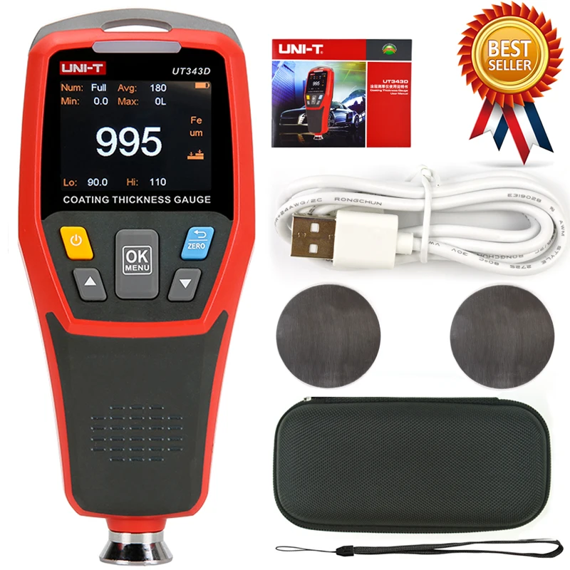 UNI T UT343D покрытие Толщина датчика Глажка при матрица (железо) цветных (NFE) измерение