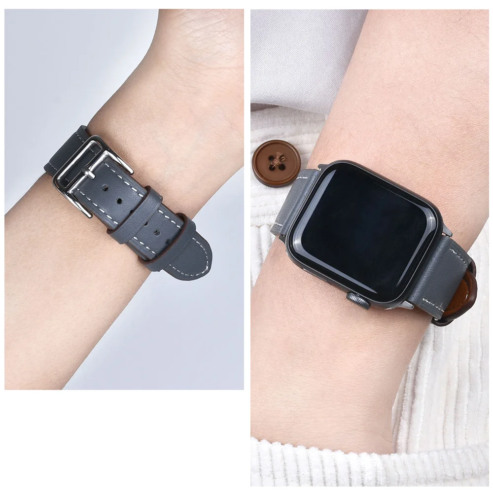 

High quality Leather loop Band for iWatch 40mm 44mm Sports Strap Tour band for Apple watch 42mm 38mm Series 2 3 4 5 6 SE