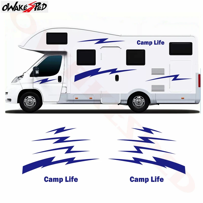 1 комплект, наклейки для автомобиля, караван, Camper Van Sport Stripes, виниловые наклейки, аксессуары для тела, наклейки