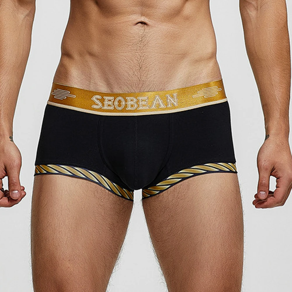 Heavywood Boxer Briefs Men's Cotton Underwear Shorts Low Waist Sexy Panties Basic Knitting Underpants Man Breathable Boxershorts