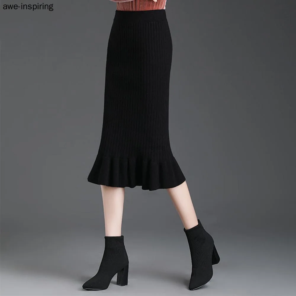 

Женская трикотажная Юбка-миди с высокой талией