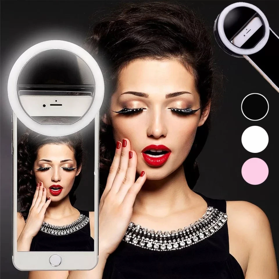 

New Selfie Ring Mobile Phone Clip Lens Light Lamp SWT Led Bulbs Emergency Dry Battery For Photo Camera Well Smartphone Beauty