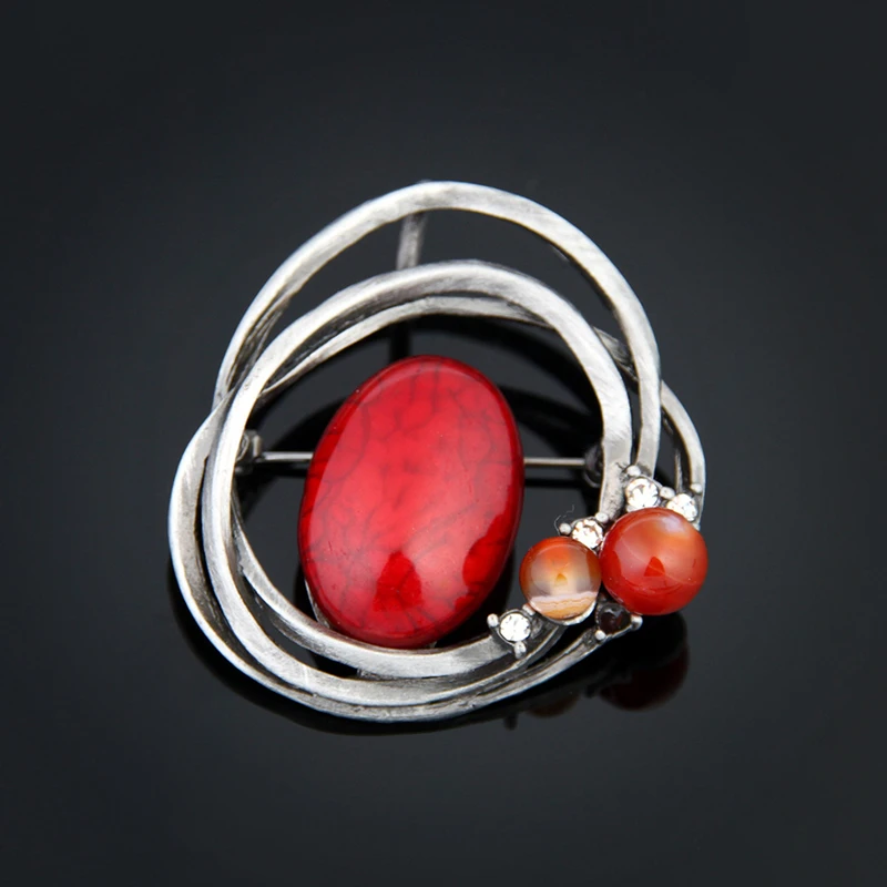 Винтажные Великолепные Круглые Броши для женщин 2019 Brincos модная брошь из смолы с