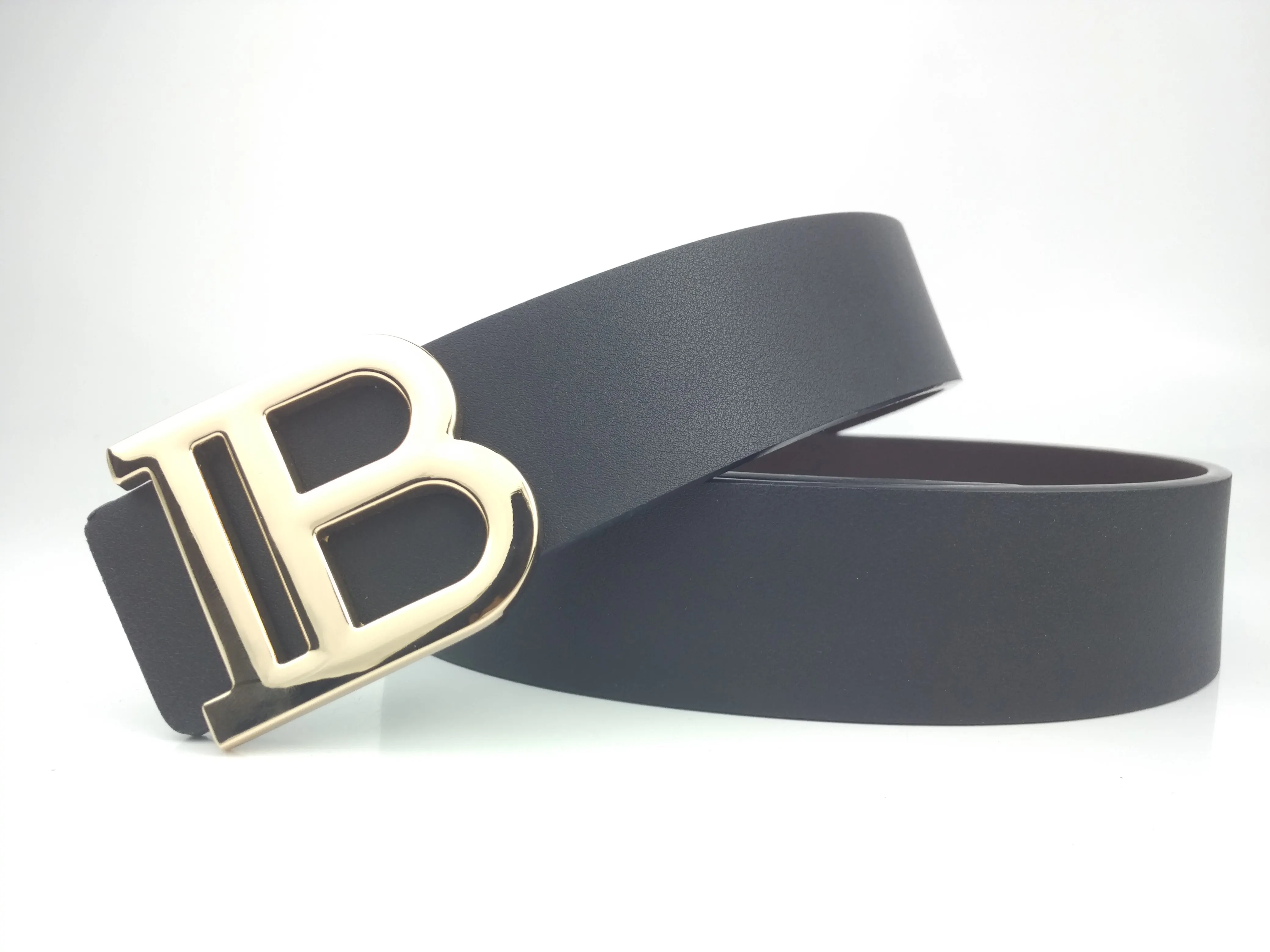 

3.8cm Genuine Fashion Leather Men Belt Smooth Buckle High Quality Male Strap for Business Casual Jeans Waistband