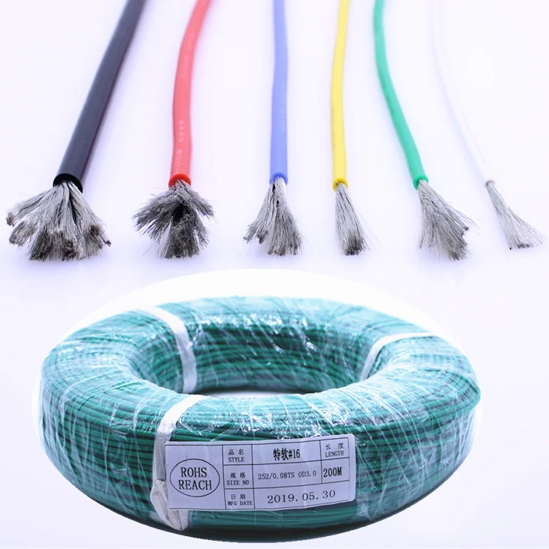 Мягкая высокотемпературная силиконовая проволока 14AWG 7 8 9 10 11 12 13 15 16 17 18 20 22 24 26 28awg термостойкость 200 ° антифриз 60 °
