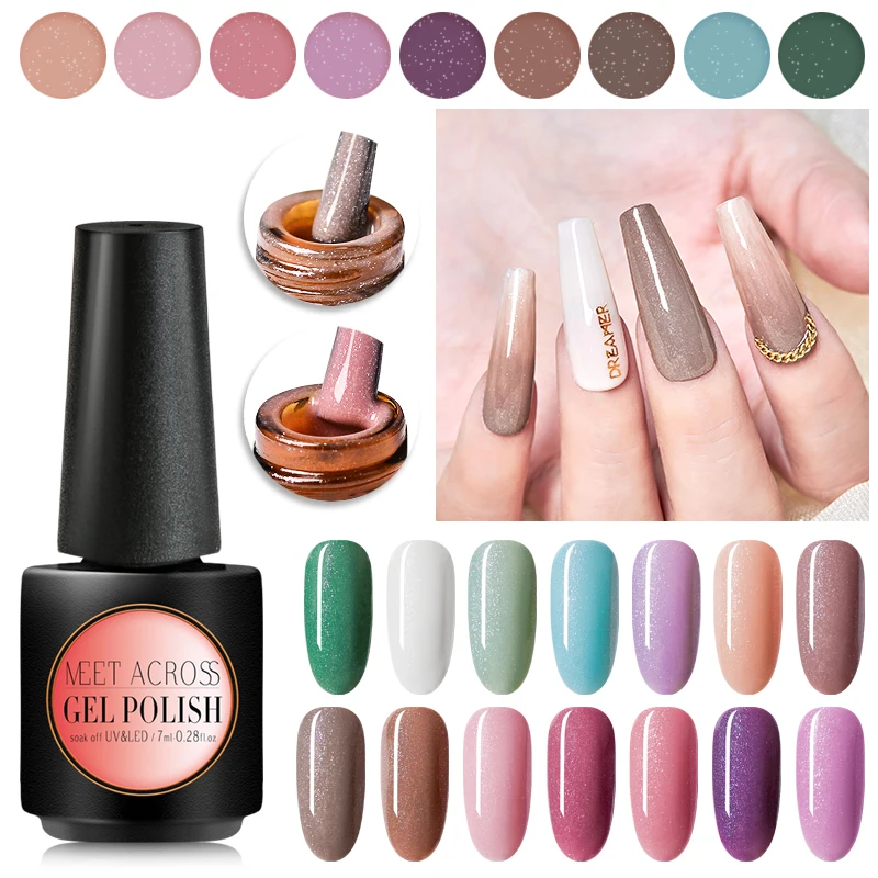 Розовый Гель-лак с блестками впитывающий УФ-гель цветное верхнее покрытие