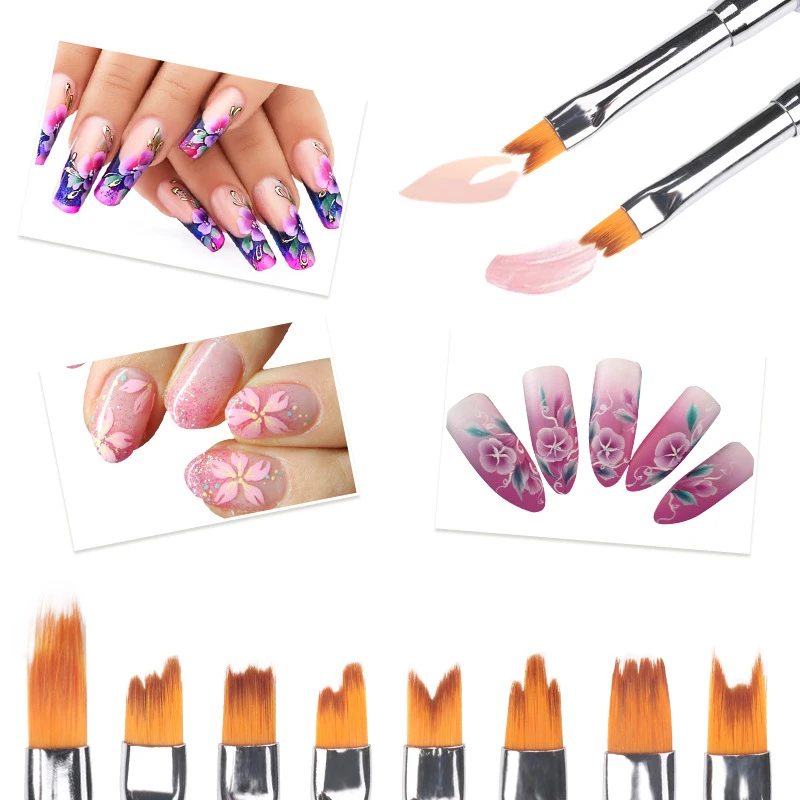 

1Pcs Nail Art Acrylic UV Gel Extension Rhinestone Painting Brush Lines Liner Pattern Drawing Pen Manicure Tool
